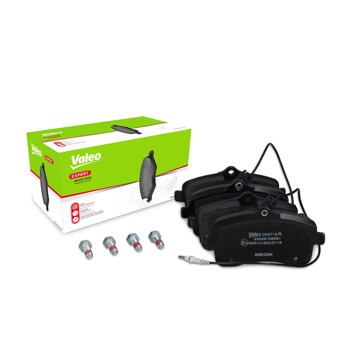 Jeu de 4 plaquettes de frein VALEO ref. 302718A
